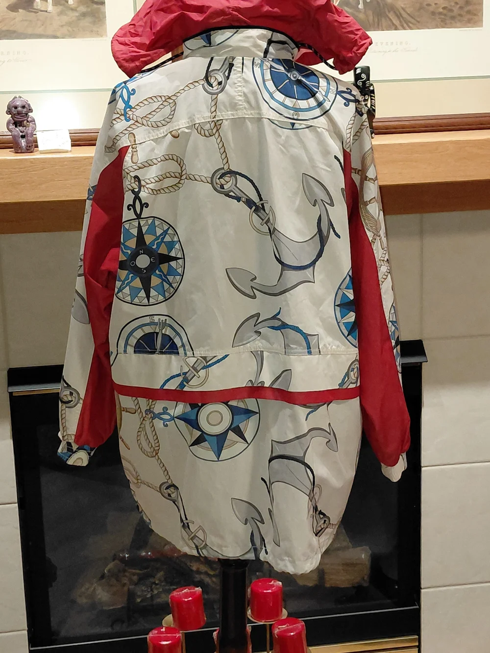 Gucci Nautical Print Jacket Windbreaker Red Blue White Sz 46 I US L XL Unisex